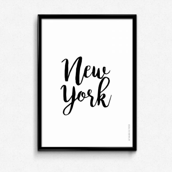 Lámina City Ciudad Nueva York - Ilustración Frase